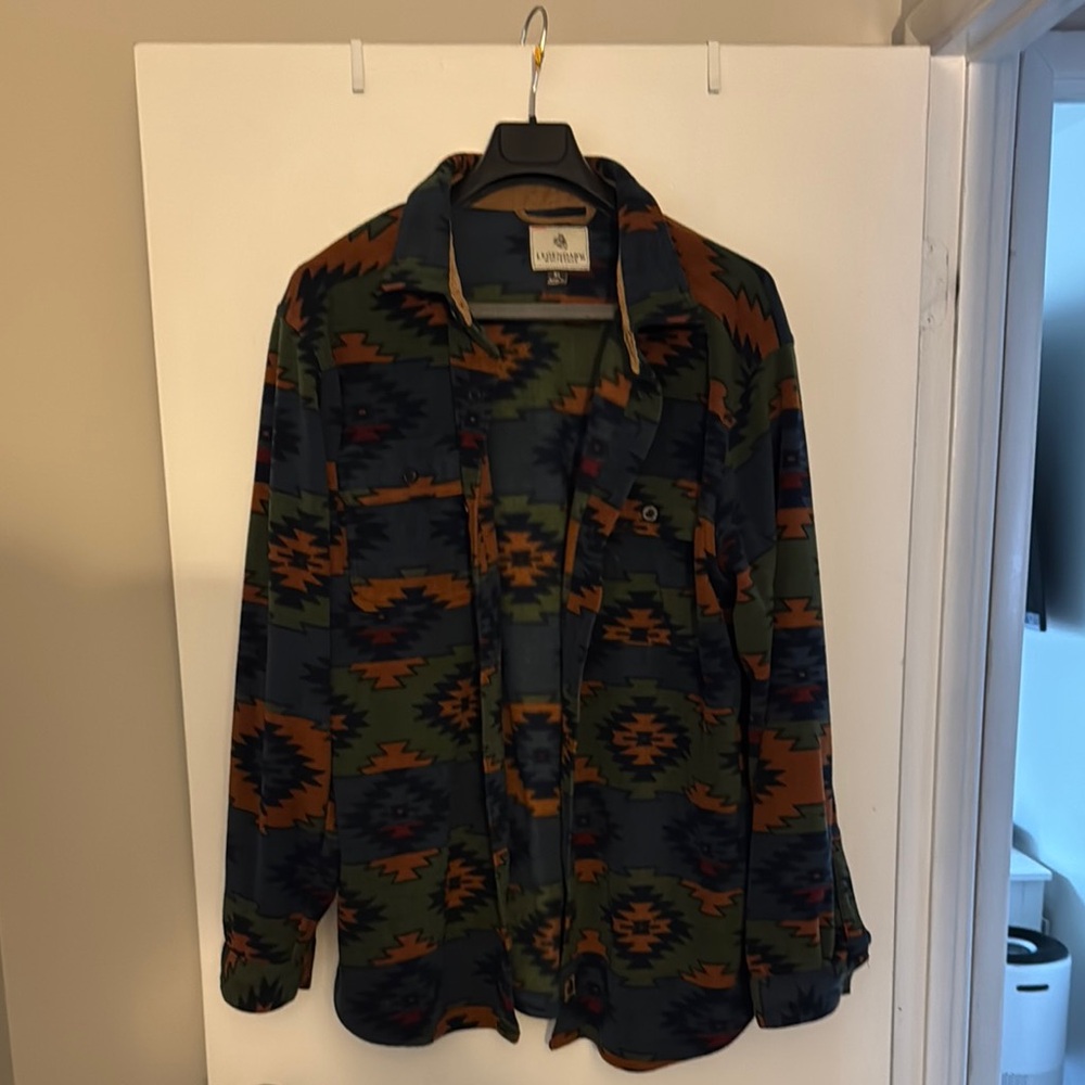 Men's Fleece Multicolor Jacket/Button Up - Picture 2 of 4
